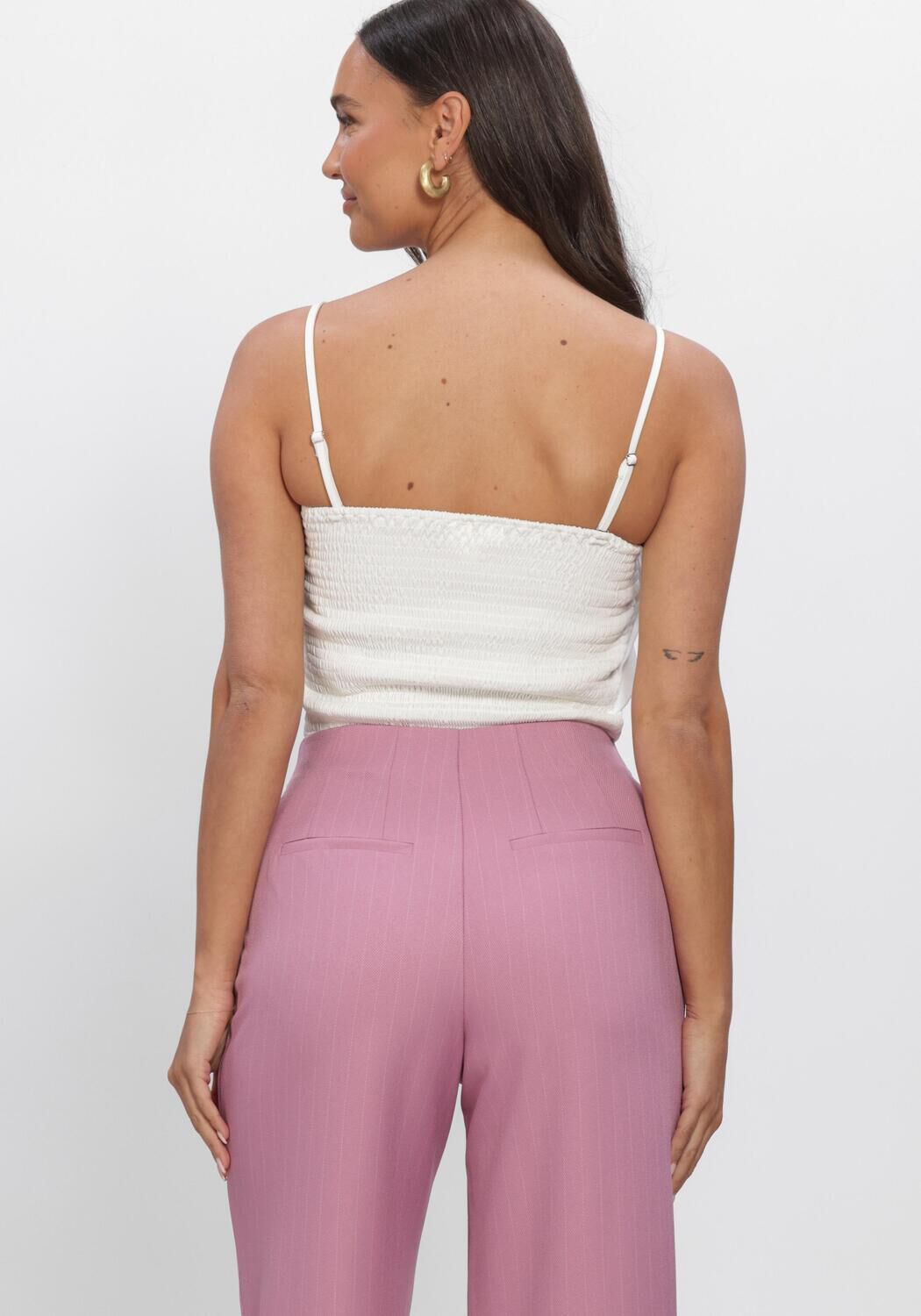 Wei&szlig;e SELECTED WOMEN Top SLFVINELLE PLEATED BANDEAU TOP - large