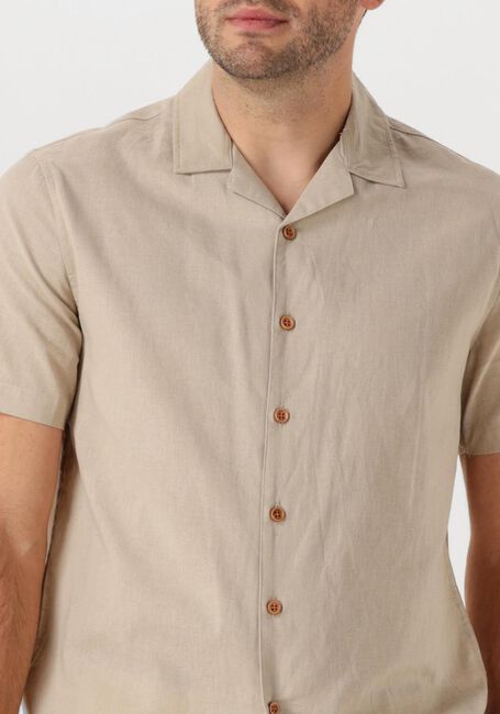 Beige ANERKJENDT Hemden AKLEO SSS COT/LINEN SHIRT - large
