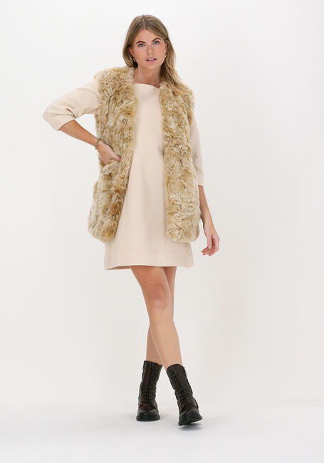Beige VANILIA Gilet CURLY FAUX FU - large
