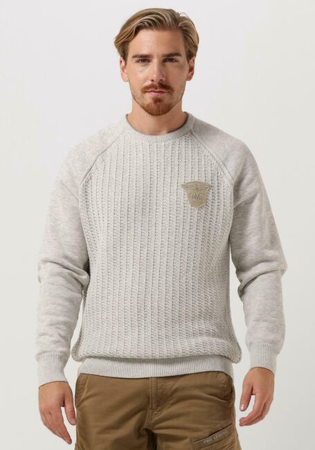Nicht-gerade weiss PME LEGEND Pullover R-NECK KNIT SWEAT COMBINATION - large