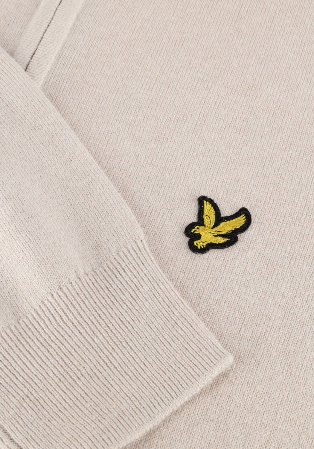 Beige LYLE & SCOTT Pullover COTTON MERINO QUARTER ZIP JUMPER - large