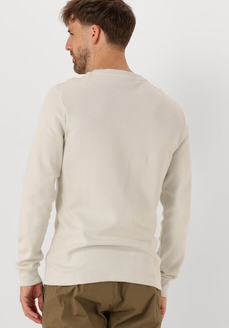 Beige CALVIN KLEIN Pullover WOVEN LABEL WAFFLE LS TEE - large