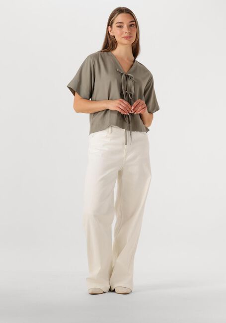 Grüne SELECTED FEMME Blusen SLFNATUK 2/4 BOXY TIE TOP - large