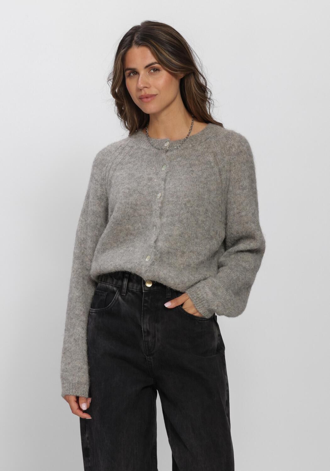 Graue BY-BAR Strickjacke FALON CARDIGAN - large