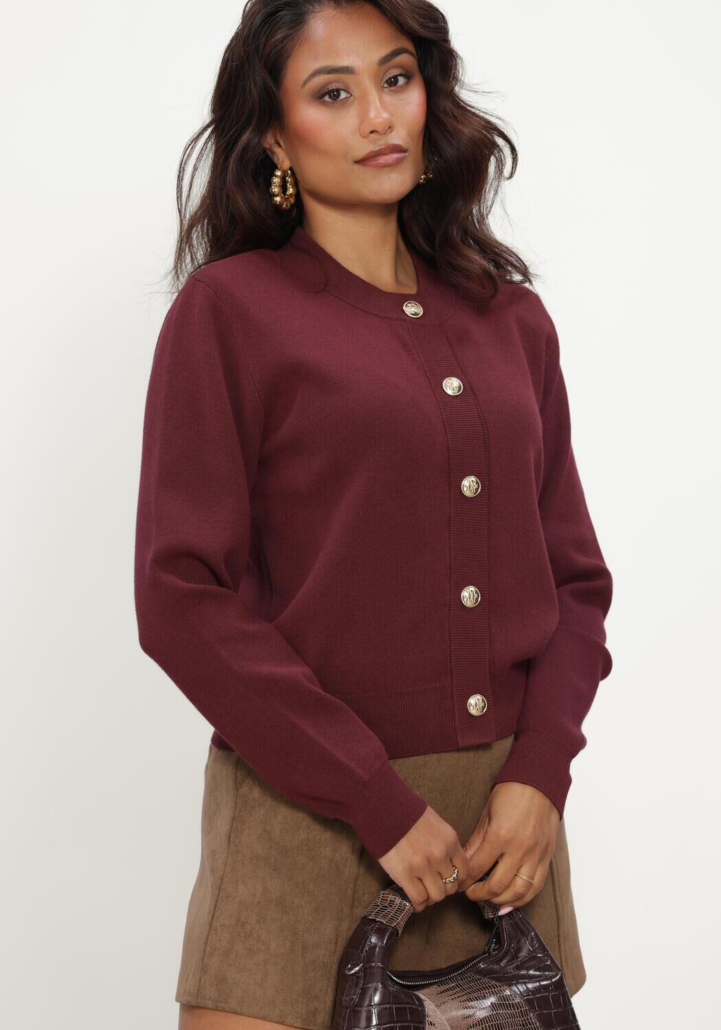 Bordeaux JOSH V Strickjacke FLISS CARDIGAN - large