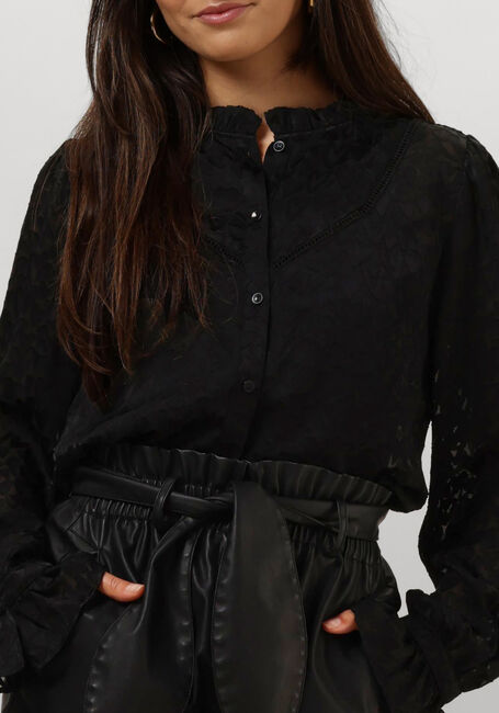 Schwarze POM AMSTERDAM Blusen BLOUSE - HEARTS BLACK - large