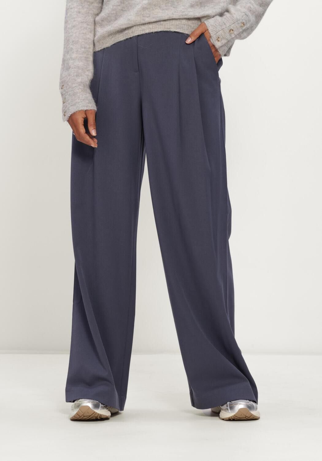 Dunkelblau MSCH COPENHAGEN Weite Hose MSCHHENRIKA HW PANTS - large