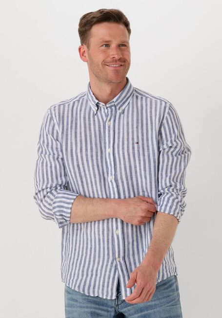 Blaue TOMMY HILFIGER Casual-Oberhemd LINEN ESSENTIAL STRIPE RF SHIRT - large