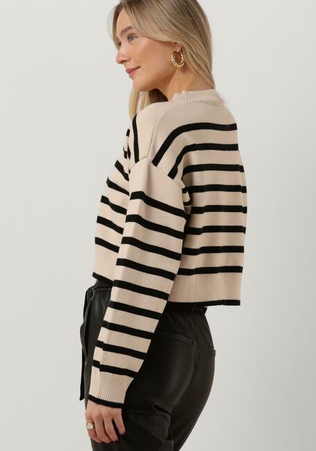 Ecru NEO NOIR Pullover REBEKKA STRIPE KNIT BLOUSE - large
