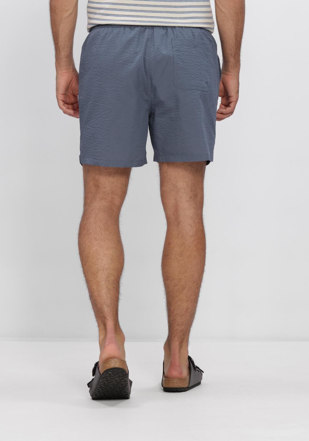 Blaue SELECTED MEN Badehosen SLHCOOPER-SEERSUCKER  SWIMSHORTS - large