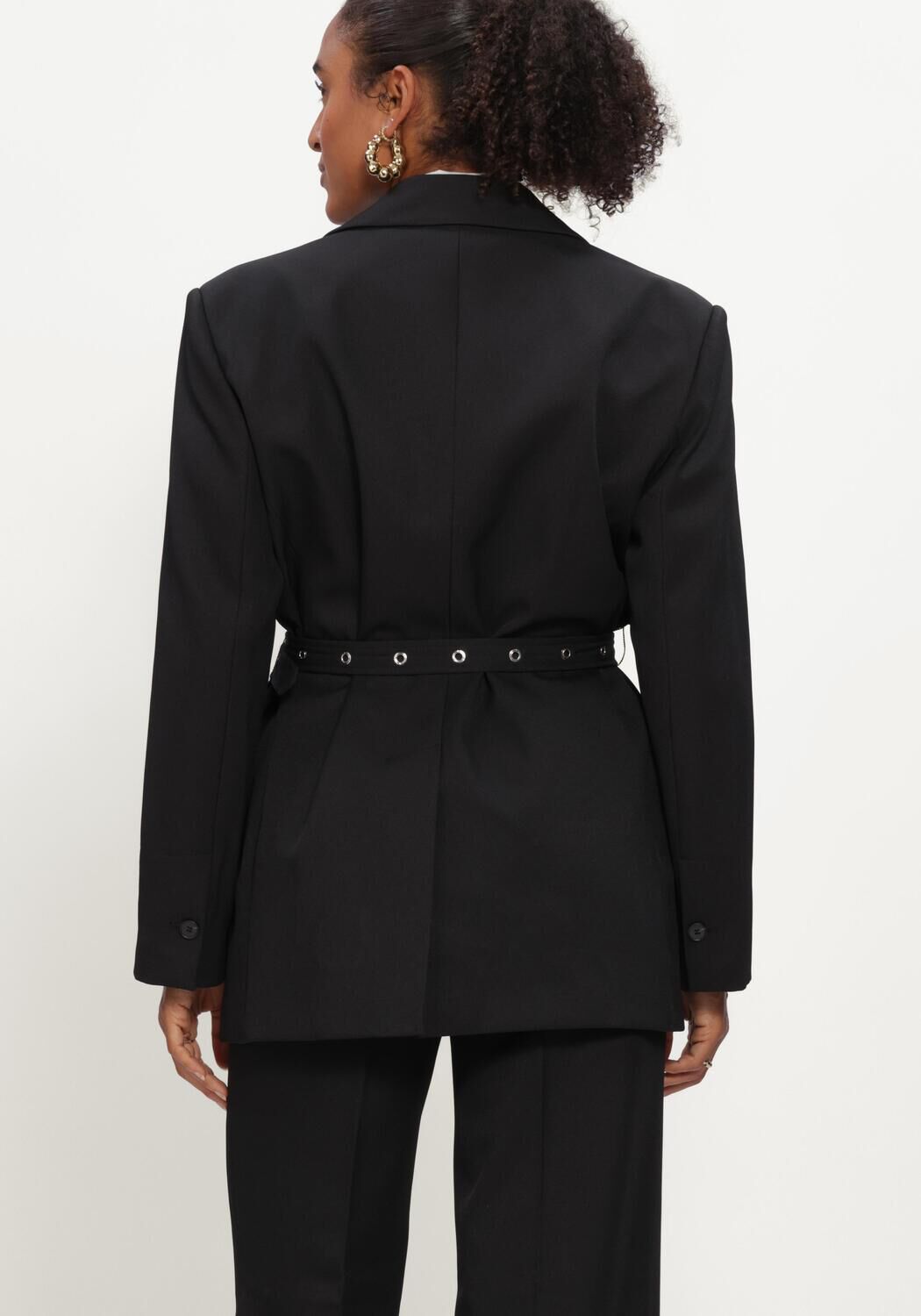 Schwarze HAUTE L'AMITI&Eacute; Blazer PREMIERE OVERSIZE BELT BLAZER - large