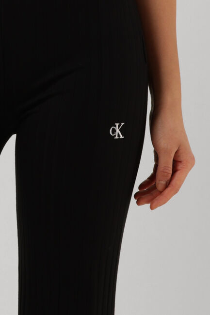 Schwarze CALVIN KLEIN Schlaghose ELONGATED RIB PANTS - large