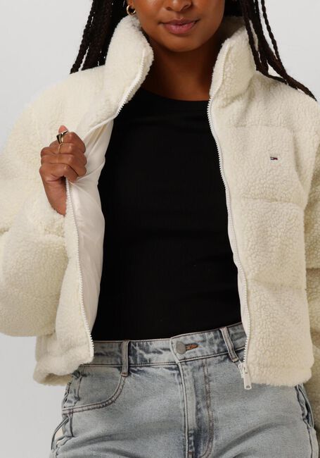Weiße TOMMY JEANS Wattierte Jack TJW CRP TEDDY ESSENTIAL PUFFER - large