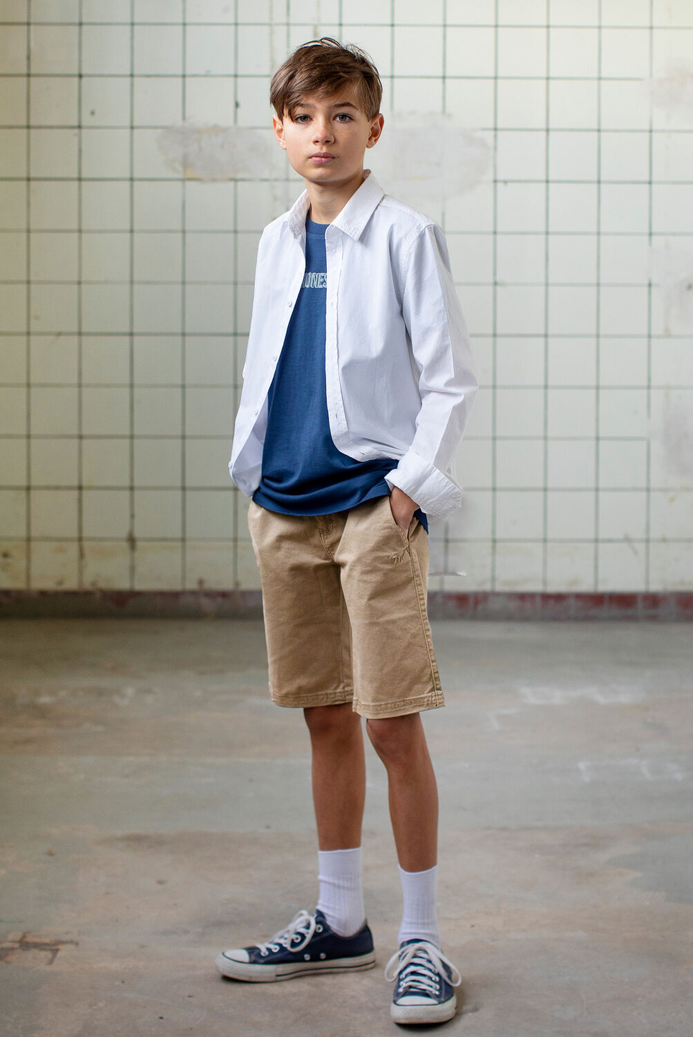 Wei&szlig;e SEVENONESEVEN Casual-Oberhemd LINNEN LOOK SHIRT - large