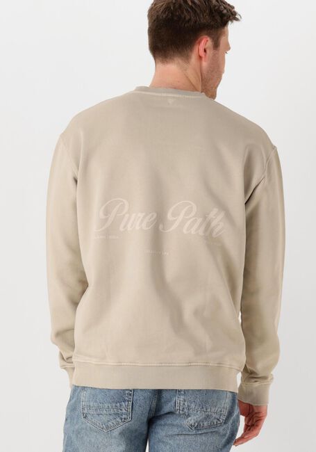 Beige PURE PATH Sweatshirt LOOSE FIT CREWNECK LS SWEATERS - large