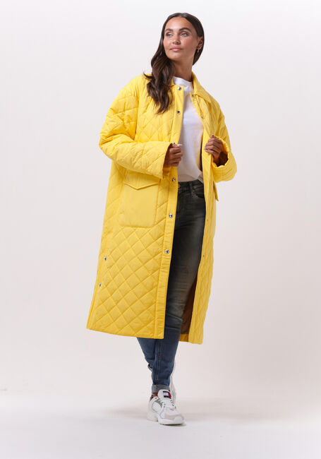 Gelbe TOMMY HILFIGER Wattierte Jack QUILTED SORONA LONG SHACKET - large