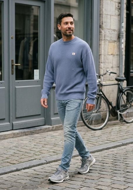 Blaue CALVIN KLEIN Pullover LS EZ COTTON WAFFLE CREWNK SWTR 9 - large