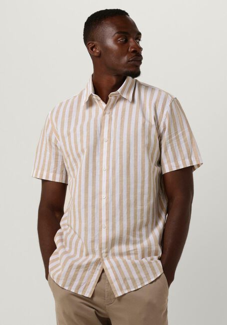 Camelfarbene SELECTED HOMME Casual-Oberhemd SLHSLIMNEW-LINEN SHIRTS SS CLASSIC W - large