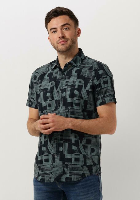 Grüne PME LEGEND Casual-Oberhemd SHORT SLEEVE SHIRT PRINT ON CTN SLUB - large