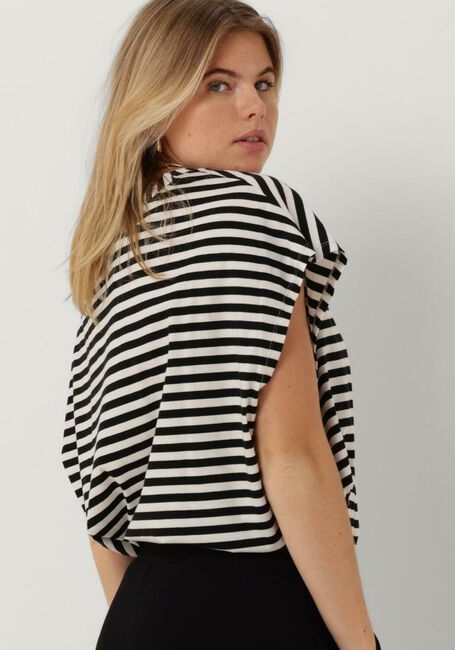 Schwarze 10DAYS Top TEE STRIPE - large