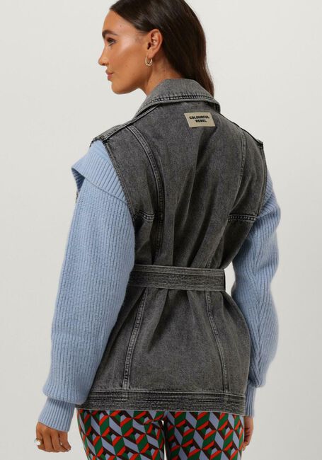 Graue COLOURFUL REBEL Gilet YALOU DENIM GILET - large