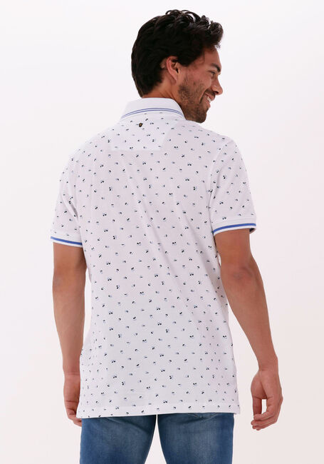 Wei&szlig;e PME LEGEND Polo-Shirt SHORT SLEEVE POLO FINE PIQUE ALL OVER PRINT - large