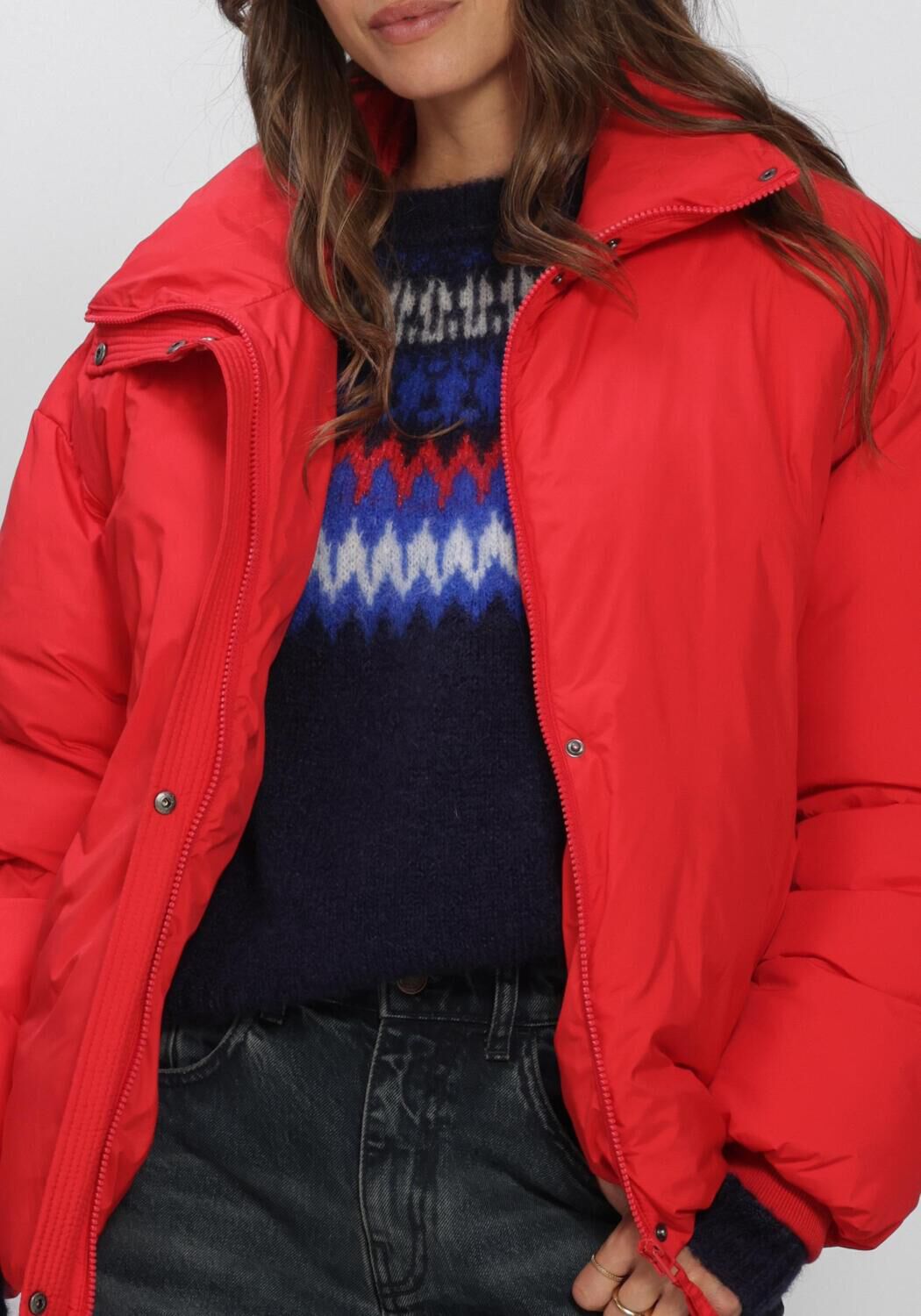 Rote BY-BAR Wattierte Jack JOY JACKET - large