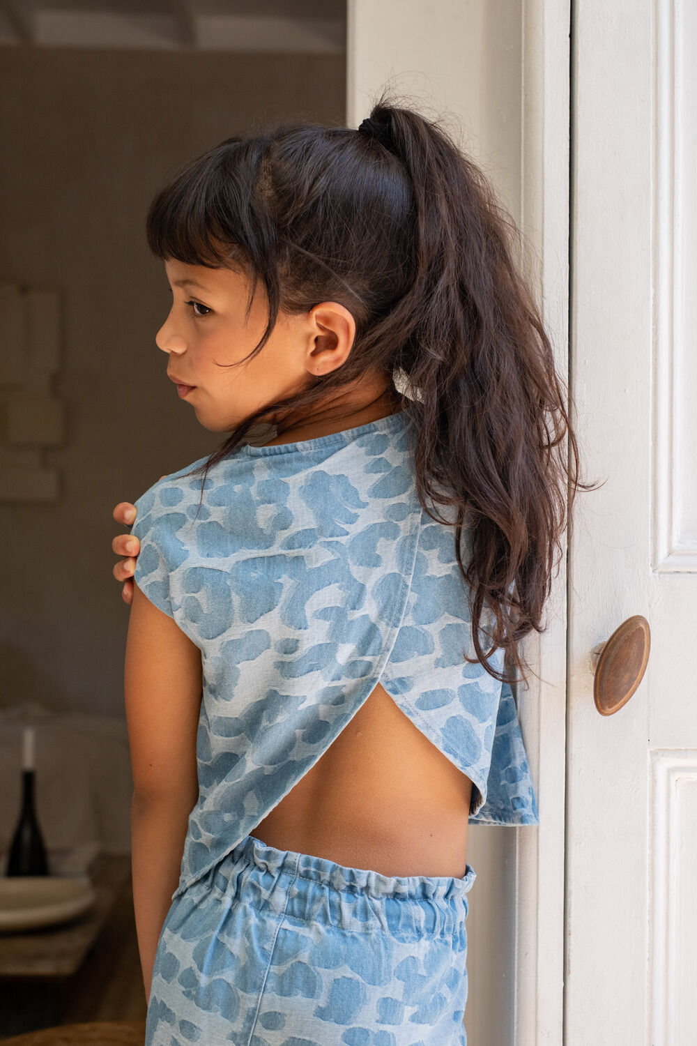 Hellblau LIKE FLO Top CLARA CHAMBREY KNOTTED TOP - large