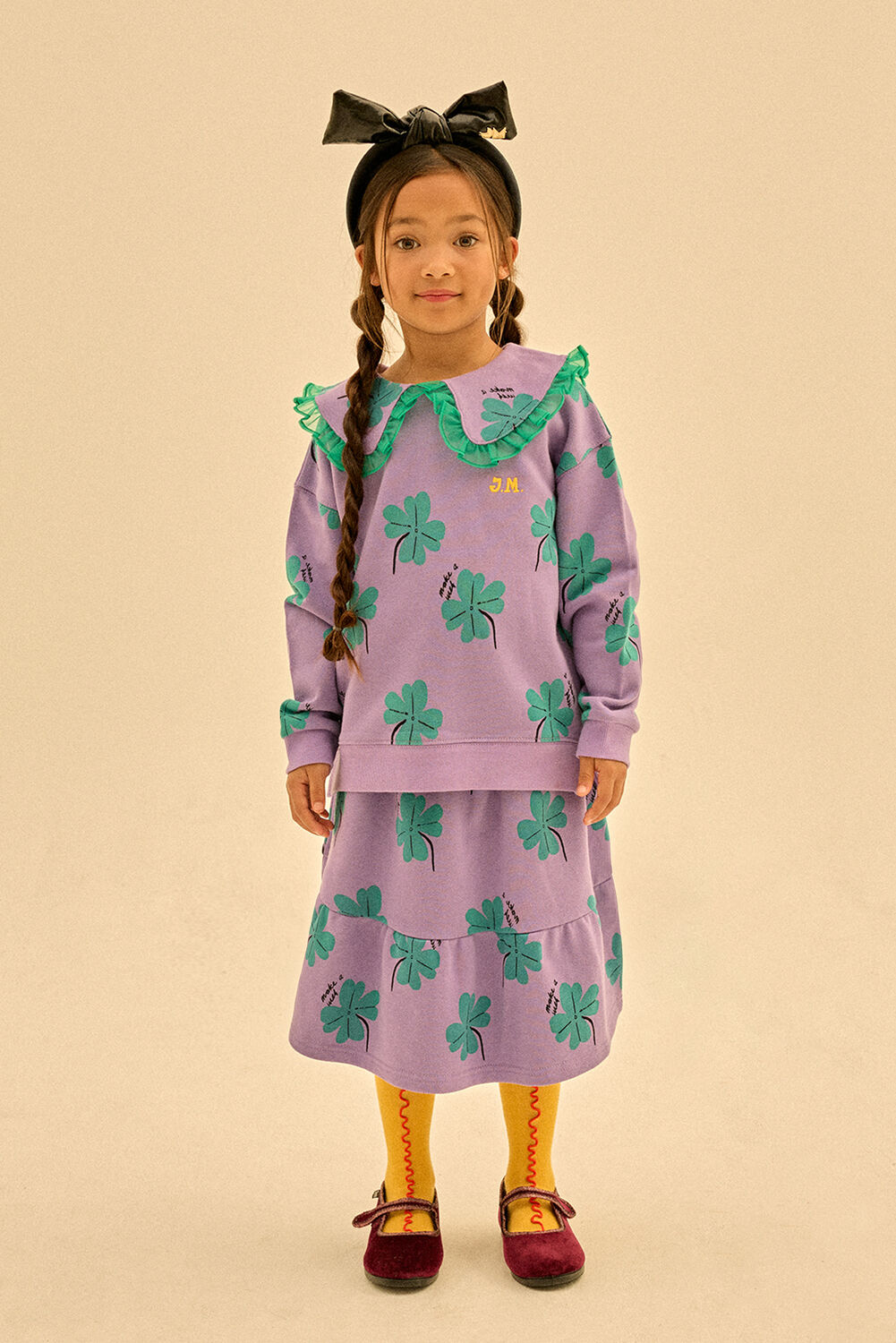 Lilane Jelly Mallow Pullover LUCKY CLOVER SWEATSHIRT - large