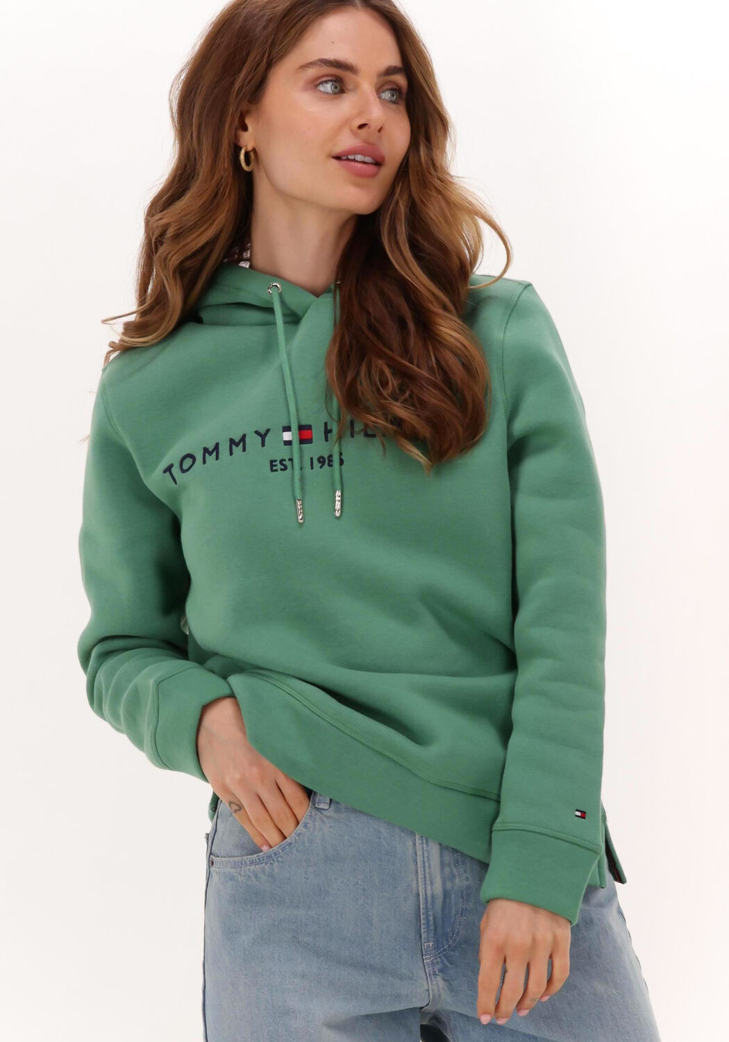 Grüne TOMMY HILFIGER Sweatshirt REGULAR HILFIGER HOODIE | Omoda