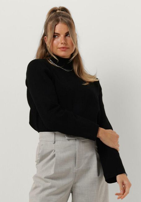 Schwarze MINUS Rollkragenpullover LUPI HIGH NECK KNIT PULLOVER - large