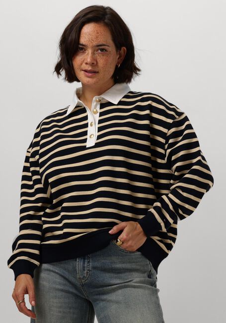 Dunkelblau TOMMY HILFIGER Sweatshirt REG STP GOLD BTN POLO SWTSHRT - large