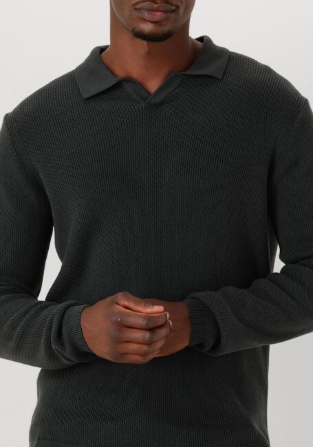 Dunkelgrün DSTREZZED Pullover KOSTAS LONGSLEEVE POLO - large