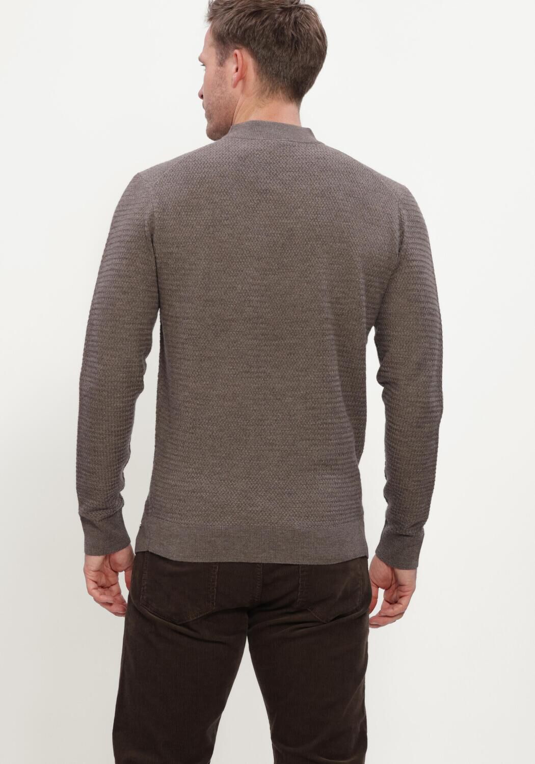 Taupe GENTILUOMO Pullover TURTLE LS - large