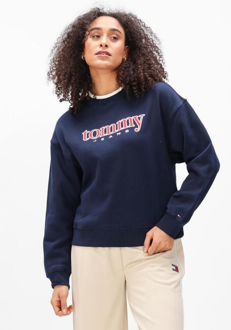 Dunkelblau TOMMY JEANS Tops & T-shirts TJW BXY TOMMY APPLIQUE CREW - large