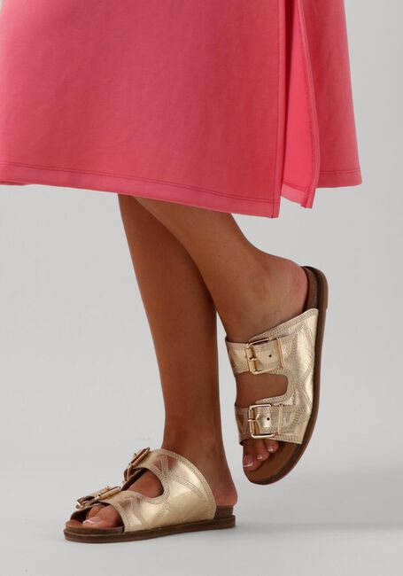 Goldfarbene LINA LOCCHI Pantolette LED 2 BAND SLIPPER MET STIKSELS - large