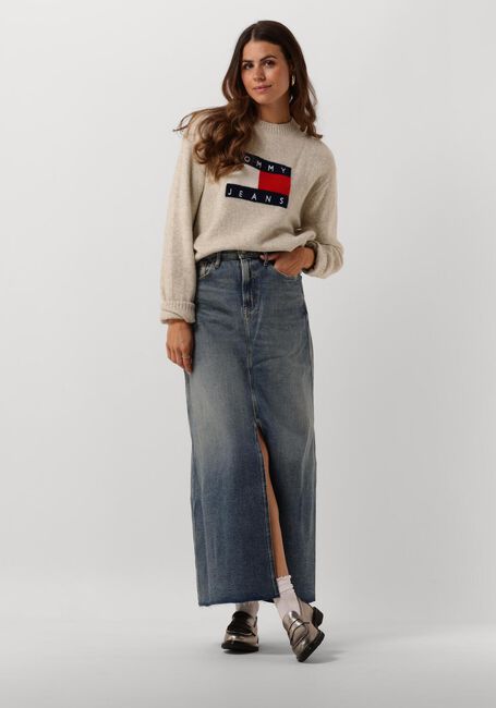 Braune TOMMY JEANS Pullover TJW MELANGE FLAG SWEATER - large