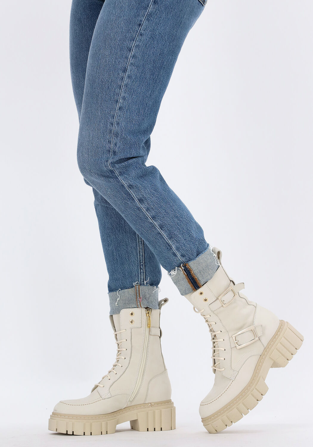 Beige NOTRE-V Schn&uuml;rboots 03-438 - large