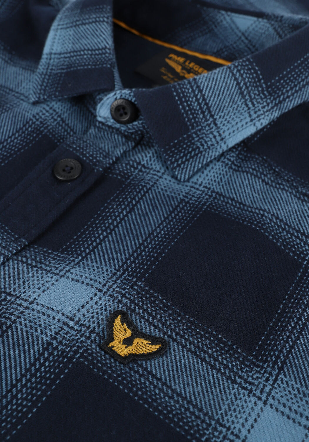 Blaue PME LEGEND Casual-Oberhemd LONG SLEEVE SHIRT TWILL CHECK - large