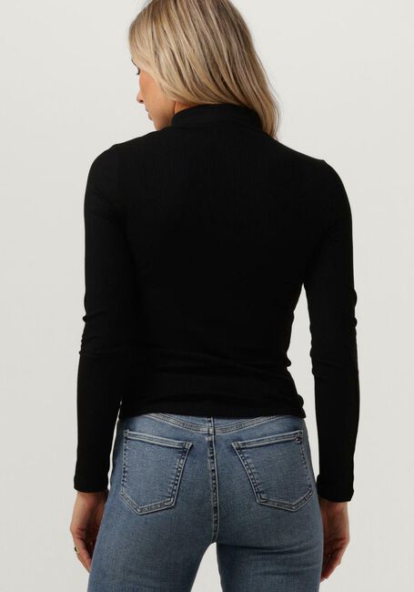 Schwarze TOMMY HILFIGER Rollkragenpullover SLIM 5X2 RIB ROLL-NK LS - large