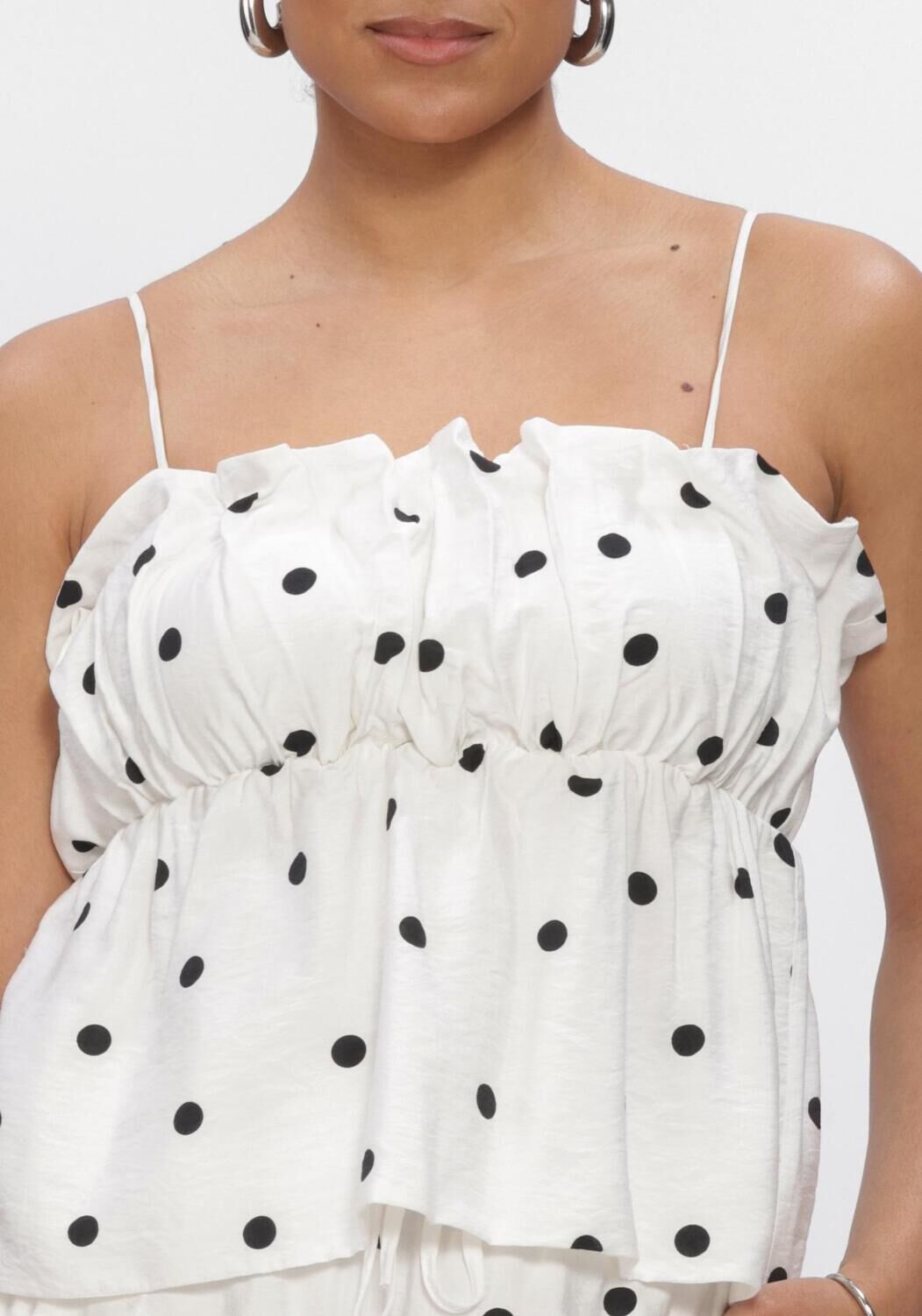 Wei&szlig;e CATWALK JUNKIE Blusen DOTTED SPAGHETTI TOP - large