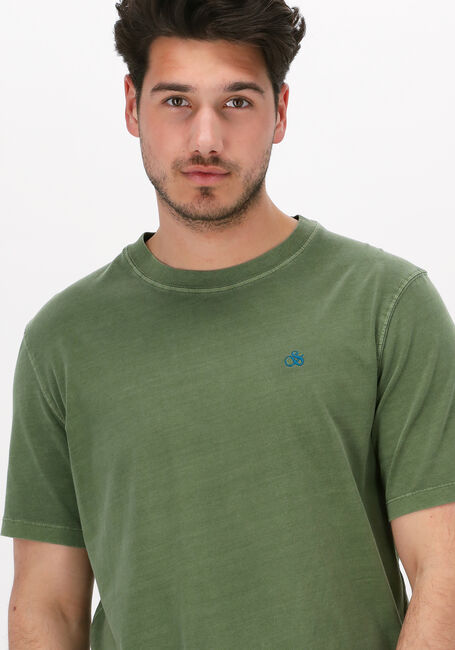 Grüne SCOTCH & SODA T-shirt GARMENT-DYED CREWNECK TEE WITH EMBROIDERY LOGO - large