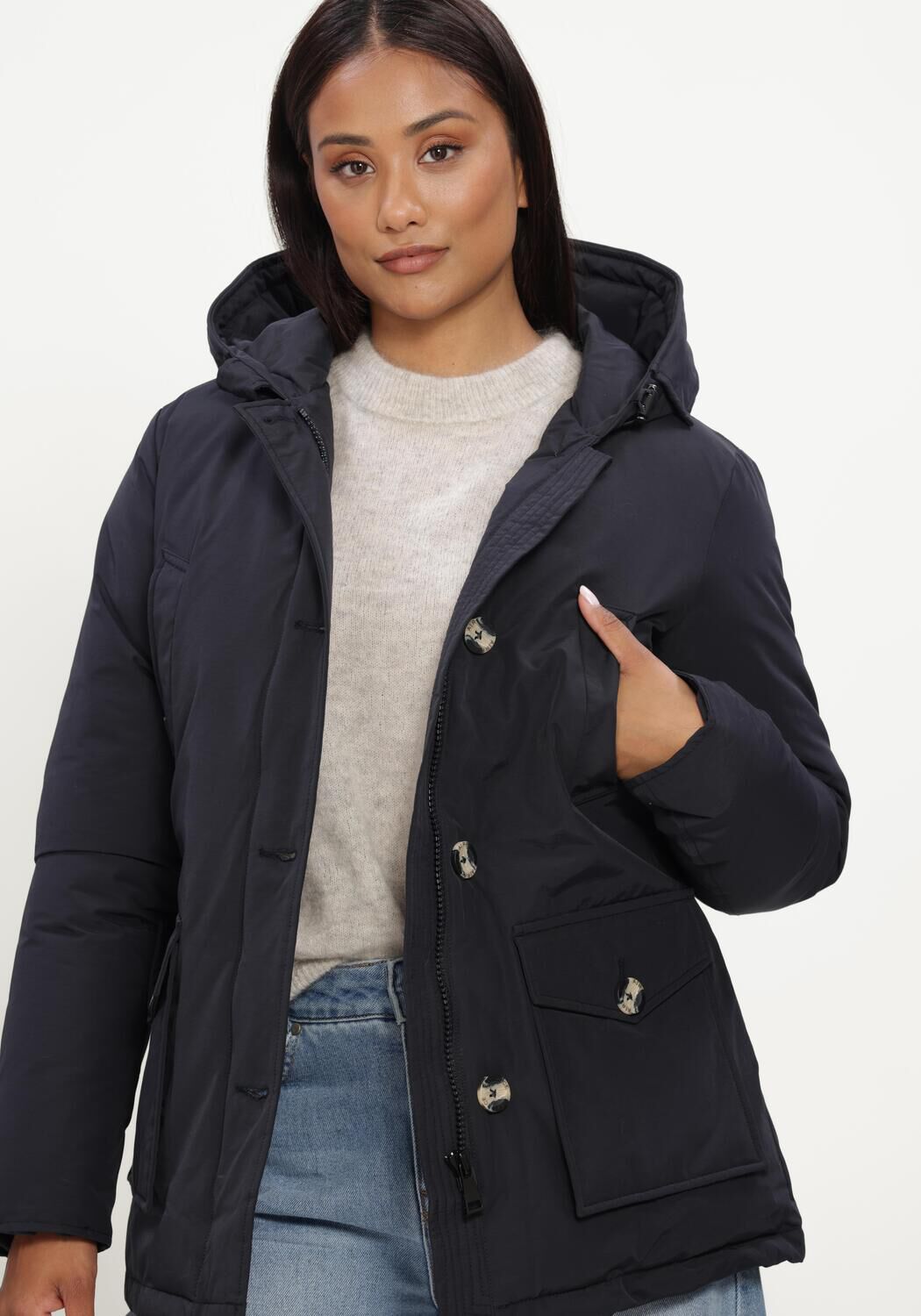 Dunkelblau AIRFORCE Wattierte Jack 4 POCKET PARKA - large