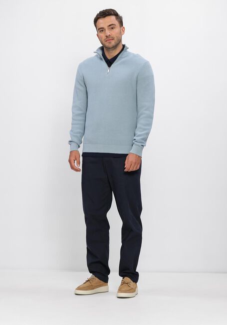 Blaue SELECTED MEN Pullover SLHDANE LS KNIT STRUCTURE HALF ZIP NOOS - large