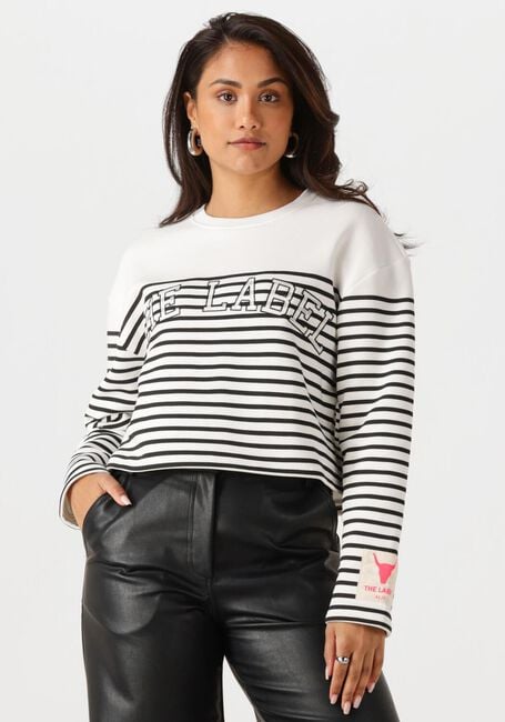 Weiße ALIX THE LABEL Sweatshirt LADIES KNITTED STRIPE SWEATER - large