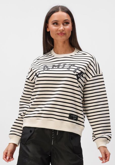 Wei&szlig;e HAUTE L'AMITI&Eacute; Pullover STRIPE LOGO SWEAT - large