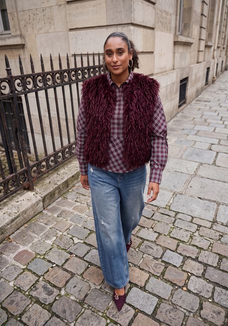 Bordeaux NEO NOIR Blusen NEOELLA MEDIUM CHECK SKIRT - large