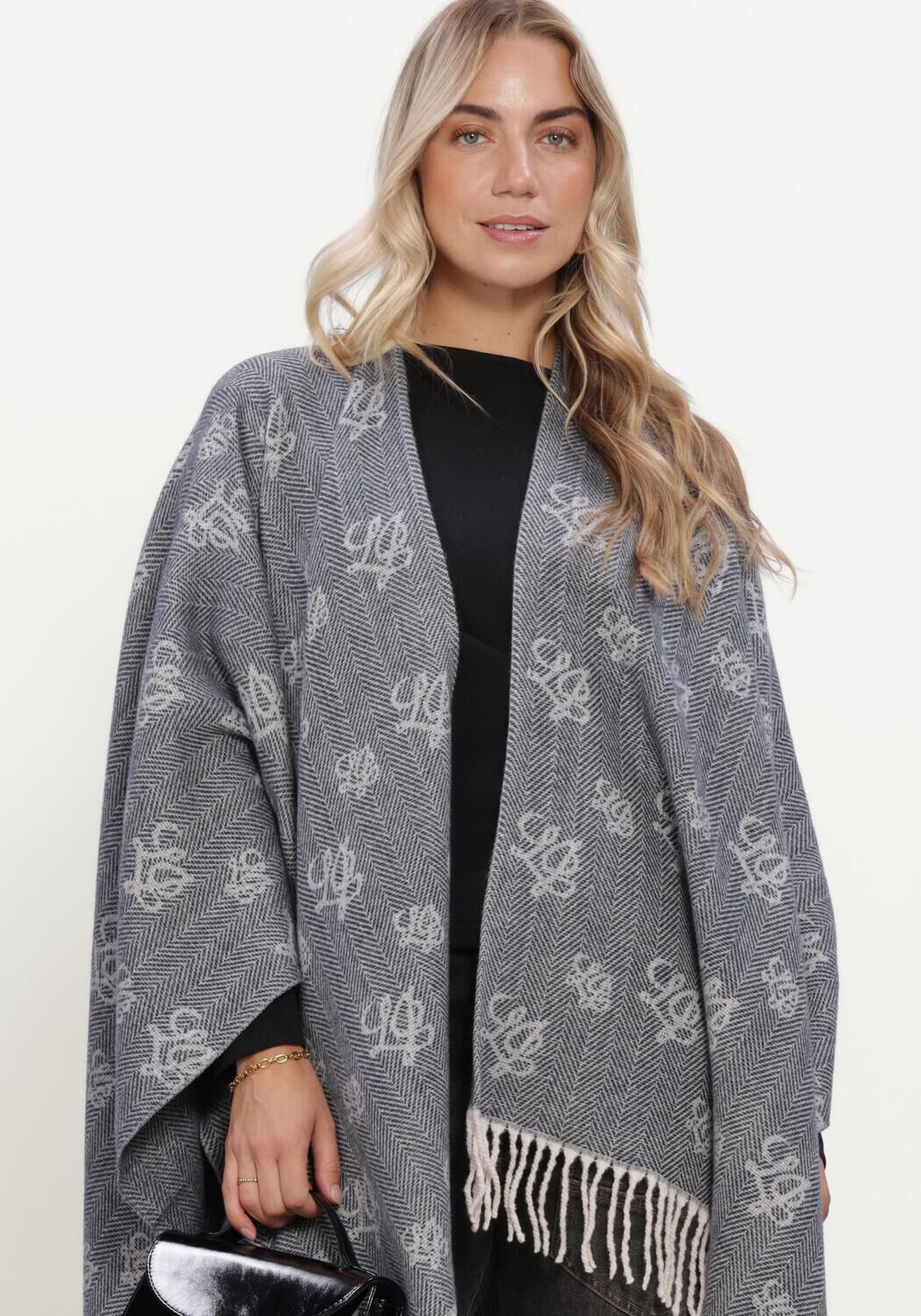 Graue LIU JO M&auml;ntel LOGO - CLOACK/PONCHO - large