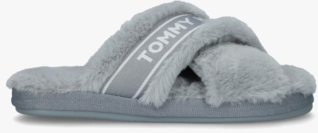 Graue TOMMY HILFIGER Hausschuhe TOMMY FURRY HOME SLIPPER - large
