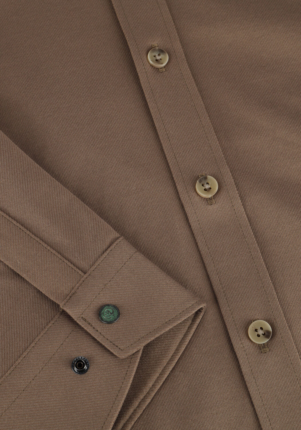 Braune CAST IRON Casual-Oberhemd LONG SLEEVE SHIRT TWILL JERSEY 2 TONE - large